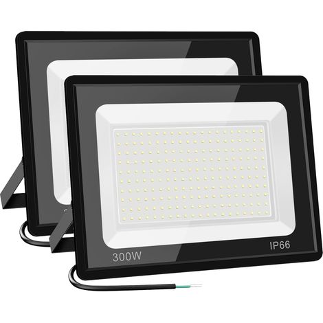 Proiettore LED per esterni, 100-265 Volt, Proiettore LED Corpo in alluminio Proiettore per esterni impermeabile Alta luminosità Proiezione lineare senza spina, 300 Watt (1/5)