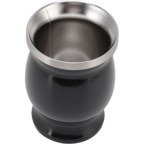 Tasse à thé en gourde naturelle 230ml, double paroi pour café et boissons chaudes, style traditionnel noir (1/5)