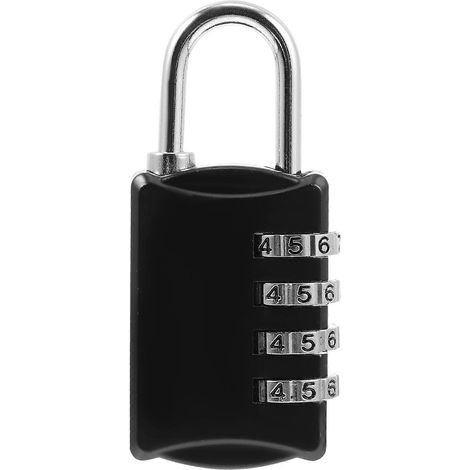 Banc de rangement extérieur, cadenas robuste, cadenas de voyage à code 4 chiffres, cadenas pour casier, cadenas pour valise de voyage-7X3X1.4CM-Black (1/4)