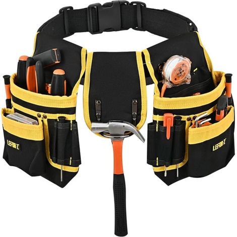 Tool Belt, Tool Belt with 26 Pockets, Detachable and Adjustable Magnetic Tool Bag, Heavy Duty Padded Tool Belt for Men, for Electricians, Carpenters, Construction Workers MUMU (1/4)