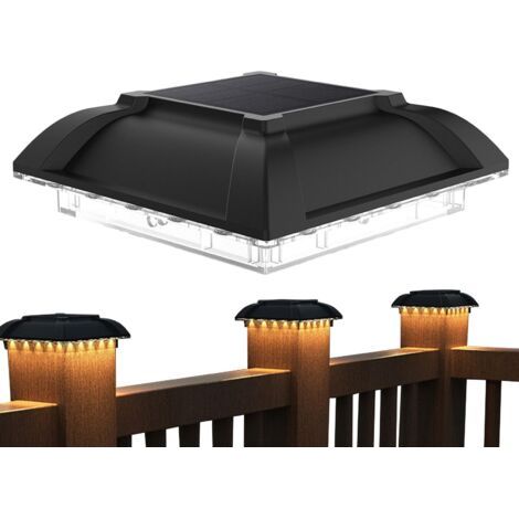 Solar Post Cap Lumières Extérieures - Decker Fence Post Lights Solar Powered 800mAh Garden Supplies Lumières Étanches À Énergie Solaire Post De Clôture Étanche Pour Le Porche De Patio Du Jardin (1/5)