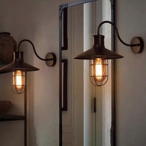 Cette applique murale de style industriel rétro américain convient aux vérandas, balcons, chambres à coucher, tables de chevet, couloirs, escaliers, bars, cafés et autres espaces similaires. (1/4)