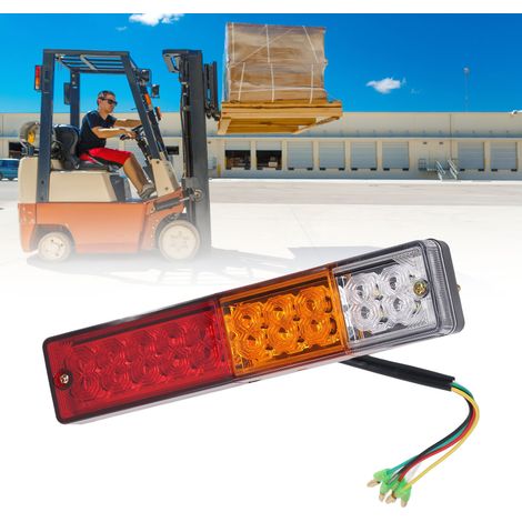 Je vends 2 feux de chariot élévateur LED 12V, étanches IP65, adaptés aux véhicules de construction, grues, excavatrices, bulldozers, remorques et véhicules à suspension. (1/5)