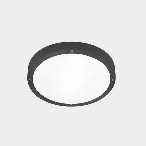 LedsC4 Basic - Plafonnier LED 13.5W et 1269lm avec Blanc Chaud 2700K. Diamètre 10cm. Structure en Aluminium. Usage Intérieur IP66. Coloris Gris (1/2)