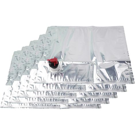 5 sachets à vin réutilisables - Poche à eau avec bec verseur - Sac de voyage portable - Convient pour le vin, les jus et autres liquides - Conception étanche - Idéal pour les pique-niques, le camping (1/5)