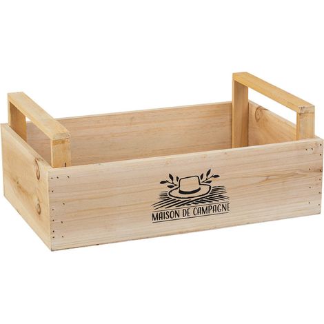 Cesto de madera marrón 33x21x9/13
