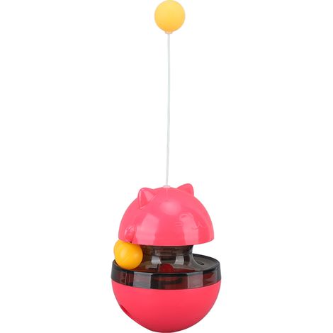 1 distributeur de friandises pour chat, balle interactive en plastique, puzzle alimentaire pour chaton, jouet d'enrichissement pour félins (1/5)