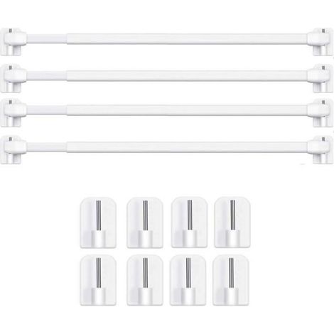 Barres de vitrage extensibles, tringle à rideau sans perçage, pour fenêtres PVC, 4 pièces 40-60 cm (1/4)