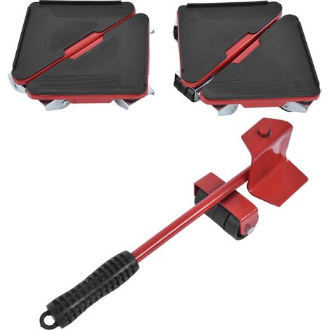 Lot de 5 Levants de Meuble Triangle Robustes, Outil de Déplacement avec Roulettes, Charge Max 300kg (660lb) (1/5)