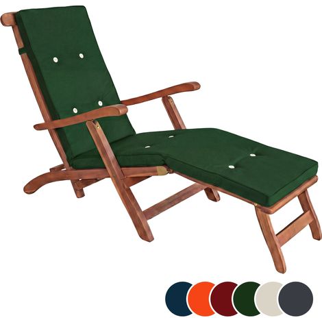 Coussin pour chaise longue pour siège inclinable coussin pour bain de soleil relaxation intérieur extérieur hydrofuge Vert