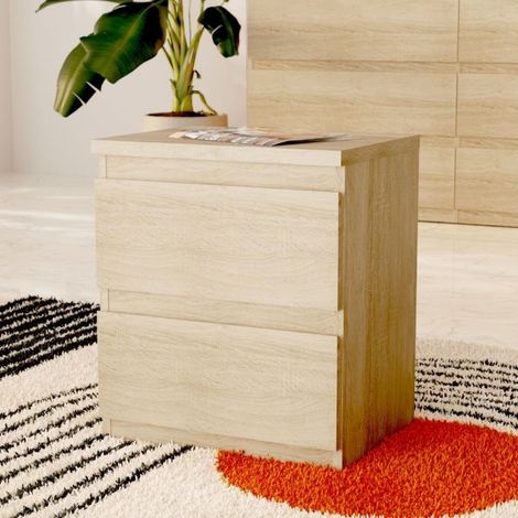 Comodino Morgan 2 cassetti 41.8 x 32.2 x H 49.3 cm. colore rovere