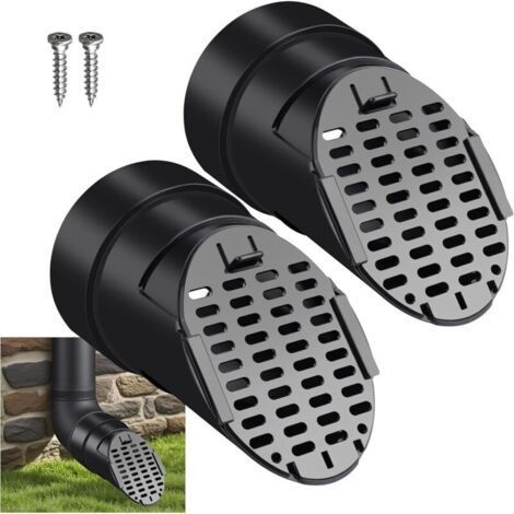 Fallrohr-Dachrinnenverlängerungen, 2 Stück, Fallrohr-Dachrinnenverlängerungen, Dachrinnenschutzgitter, Fallrohrverlängerungsadapter 10 cm (Schwarz) (1/5)