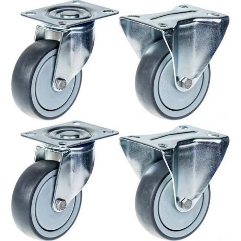 Rollen - Castor - 100mm - Set von 4 - Drehbar und fest