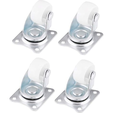 4pcs Roulettes Pivotantes Universelles, Roues Pivotantes 25 mm, Roulette Lourde Roues Silencieuses pour Chaises, Petits chariots, Valises (1/5)