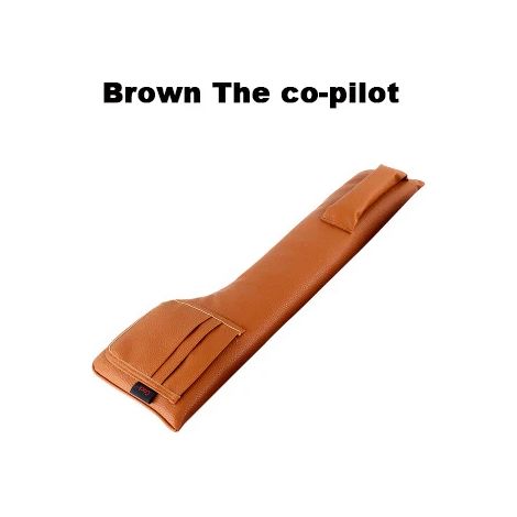 (1 pièce coPilotBrown) Poches de rangement en cuir PU pour siège auto, organisateur de voiture, coussin anti-fuite, rembourrage doux (1/5)
