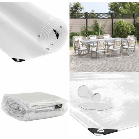 vidaXL Bâche transparente avec œillets 4x4 m PVC (1/5)