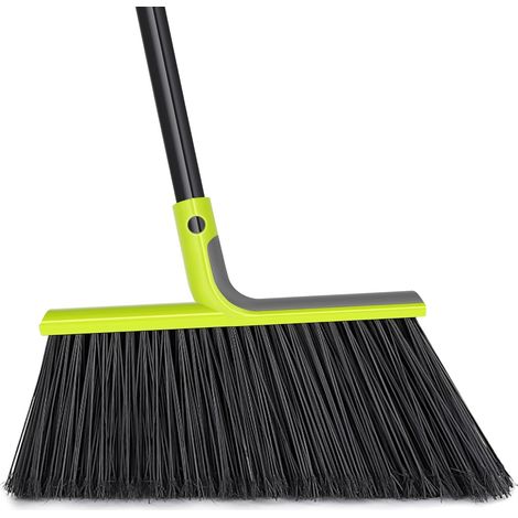 Outdoor Patio Broom, Height 143 cm, Soft Bristles, Commercial Angled Brush for Sweeping Patios Garden Porch Terrace Shop Restaurant Garage Home Entrance Hall (Green) (1/5)
