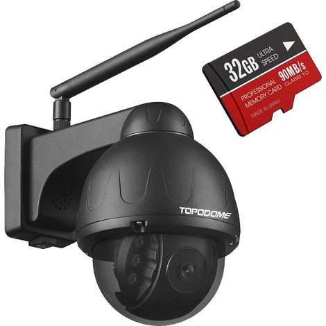 Métal Camera Surveillance WiFi Exterieure, Caméra 1080P Vision Nocturne Starlight, Carte SD 32G, Détection Humaine, Audio bidirectionnel, IP66 (1/5)