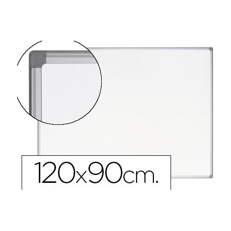 Pizarra blanca bi-office earth-it magnetica de acero vitrificado marco de aluminio 120 x 90 cm con bandeja para