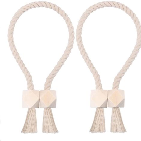 2 Paquets d'embrasses de Rideaux Beige Attaches magnétiques (1/5)