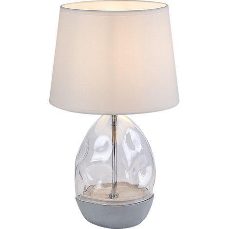 Lampada tavolo Rabalux Apolonia vetro, paralume bianco (1/5)