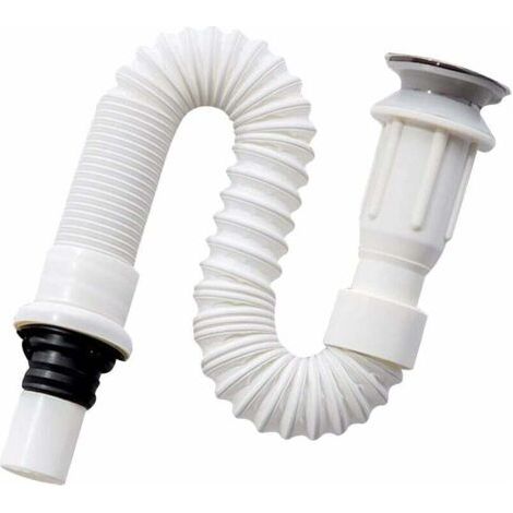 siphon lavabo, siphon gain de place, flexible evacuation lavabo, Bonde pour lavabo, extensible de (1/4)