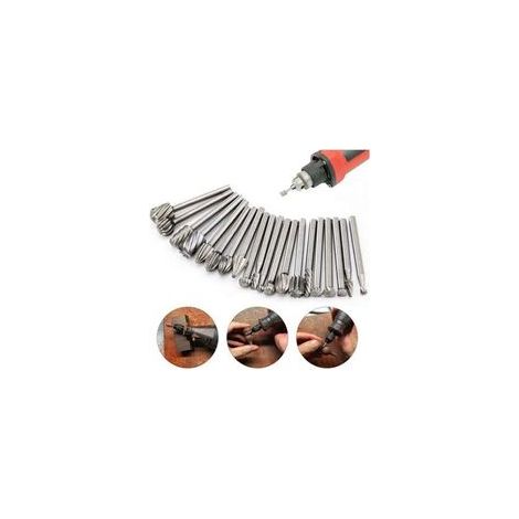 Ensemble de 20 fraises rotatives HSS, matrice de coupe en carbure de tungstène, queue de 3 mm (1/8 pouce), fraises Dremel pour le travail du bois, la découpe et le perçage. (1/5)
