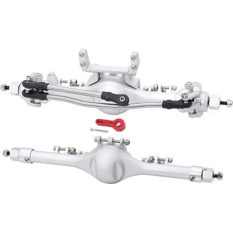 Essieux avant et arrière droits pour crawler Axial SCX10 II 1/10 argent-- (1/5)