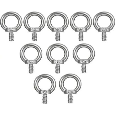 Eye Bolts M6 Lifting Ring Screw Bolts 304 Stainless Steel Lifting Bolt for Home Lifting Equipment and Engineering Lifting Equipment M6
