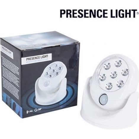 Lampe LED - H040D - Détecteur de mouvement - 360° - Blanche - 1 W (1/4)