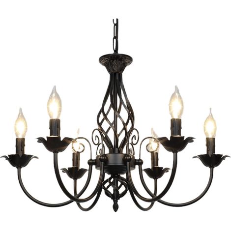 Lustres Rustiques Campagne Lustre Vintage en Métal Antique Suspension Luminaire 6 Lumières (1/5)