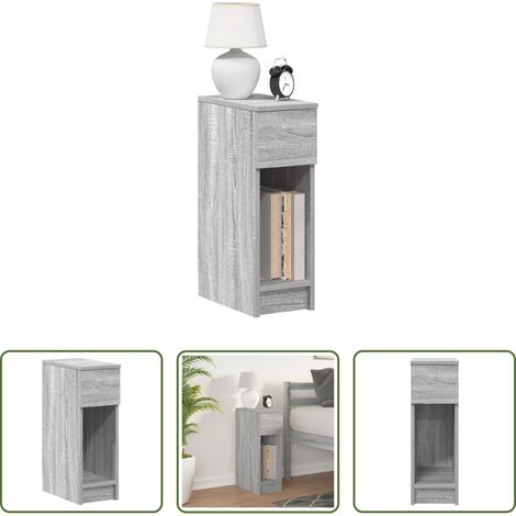 Schubladen - Nachttisch mit Schublade Grau Sonoma 20x36x60 cm (1/5)