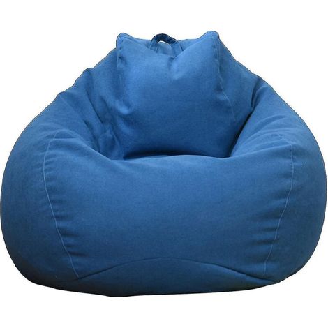 Nouveau pouf extra large, housse de canapé, fauteuil relax d'intérieur pour adultes et enfants - Prix promotionnel - 100 x 120 cm - Bleu (1/5)