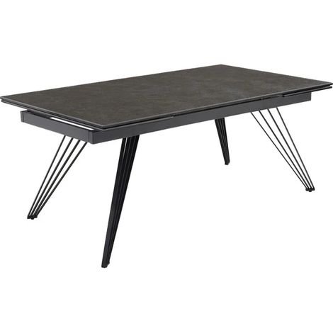 Table extensible 180 à 260 cm céramique gris anthracite pieds filaires - UTAH 01 (1/5)