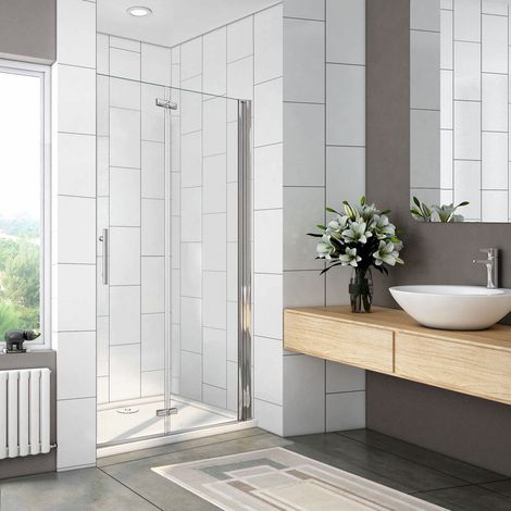 Océan Porte De Douche Pivotante 110x185cm Porte De Douche Pilante En Verre Anti-calcaire (1/5)