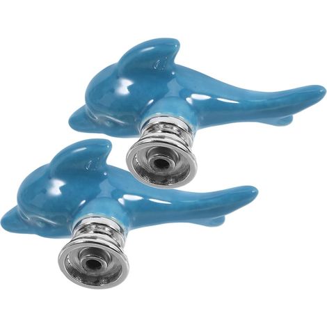 pièces de meubles en céramique bleu moderne Delfin poignée pour ustensiles cuisine et avec (1/5)