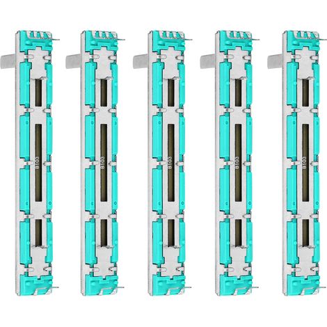 5 Pcs Slide Potentiometer B10K Double Channel Straight Slide Mixer Fader for Multiple Purposes B10K (1/5)