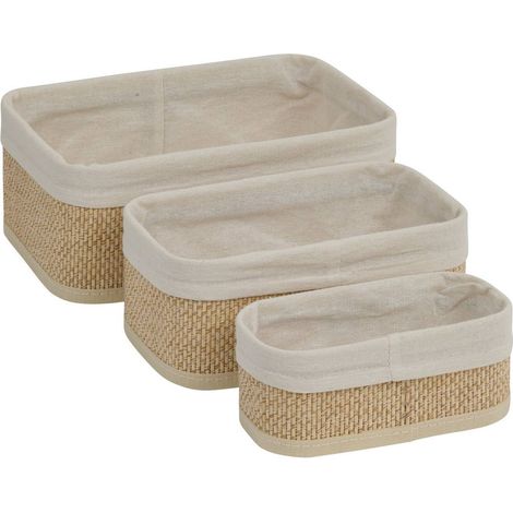 Cestino stemy l20 25 30,5cm beige 3 pezzi - 5five