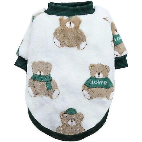 Niedliche, weiche Flanellweste mit Cartoon-Print für Haustiere – warme Winterkleidung für kleine Hunde, Welpen, Katzen und Französische Bulldoggen/Yorkshire Terrier. (1/5)