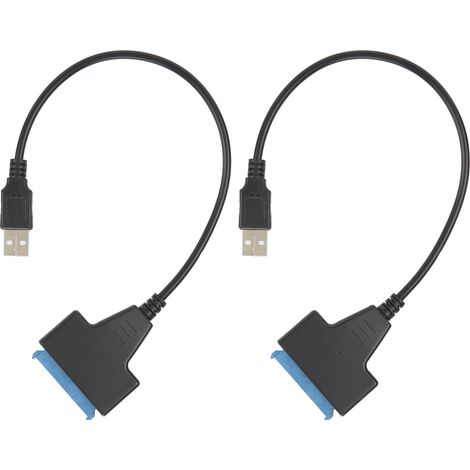 2 Pièces Câble SATA USB 2.0 Portable avec Longue Coque pour Équipement Accessoire