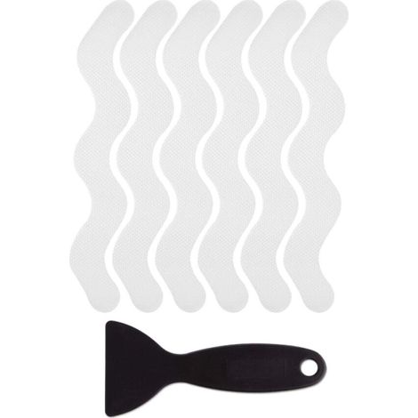 (Transparent) Autocollants de Douche antidérapants 24 PCS Bandes de Baignoire de sécurité Autocollants adhésifs avec grattoir de qualité supérieure