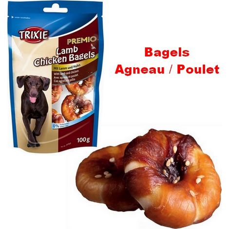 Friandises Bagels Agneau / Poulet Désignation : friandises Bagel Conditionnement : 100 g Trixie 31707 (1/2)