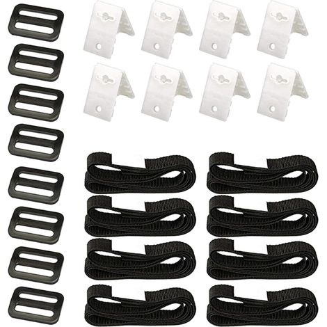 Lot de 8 Sanglies Universelles pour Couverture de Piscine Enterrée, Sanglies de Chariot d'Emballage, Sanglies de Tension pour Couverture, Accessoires pour Enrouleur de Couverture Solaire, Ensemble de (1/4)