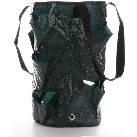 Sac de plantation de fraises en plastique PE, 3 gallons, pour fraises, légumes, fleurs, vert (1/5)