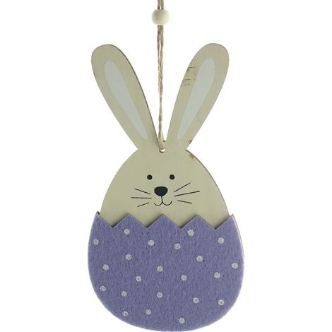 Riffelmacher Oster-Deko Hase Lila im Ei 18 cm - Holz & Filz