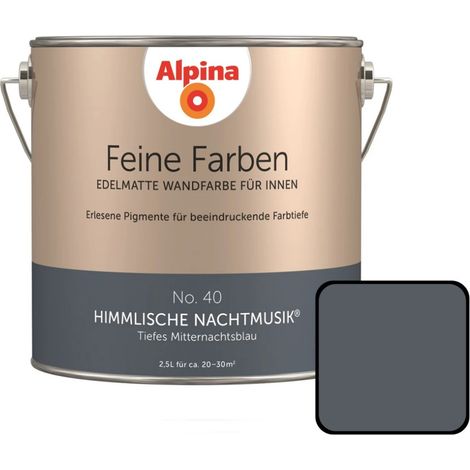 Alpina Feine Farben No. 40 Himmlische Nachtmusik 2,5 L tiefes mitternachtsblau edelmatt Wandfarbe (1/2)