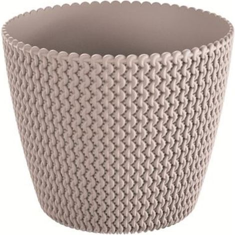Prosperplast Maceta redonda 8L Prosperplast Splofy de plastico en color mocca, Ø25,9 x 22 cm