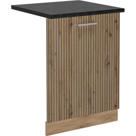 Coperchio per lavastoviglie R-Line, Rovere artigianale, 60 cm , PL Antracite, Vicco