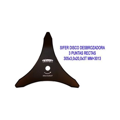 sifer disco desbrozadora 3 puntas rectas 305x3,0x20,0x3t mm 3013 (1/2)