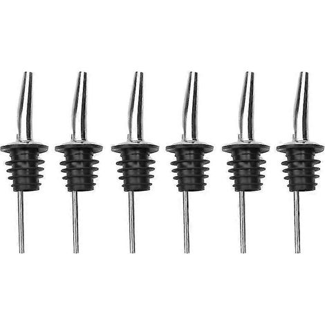 12-teiliges Set klassischer Flaschenausgießer aus Edelstahl mit konischem Ausguss und Gummikappen für Restaurants-6 pieces (1/5)